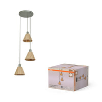 OSRAM DECOR Suspension Décor Raffia Plate vert, 3xE27