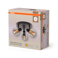 OSRAM DECOR Spot Firefly Deckenleuchte schwarz, OSRAM Lampe inklusive, 3 x 2.8W, E14