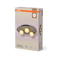 OSRAM DECOR Plafonnier Nid en béton Gris, 3 flammes, G9