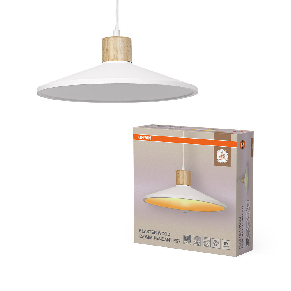 OSRAM DECOR Plâtre Bois Gips Suspension, E27, 320 mm