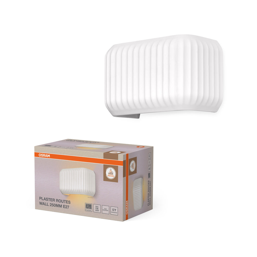 OSRAM DECOR Plaster Routes Wall Wandleuchte 250 1xE27 White