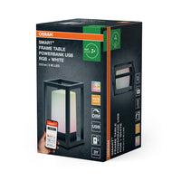 OSRAM SMART+ Wifi Table Frame  Powerbank USB RGB Outdoor Tischleuchte mobil nutzbar, schwarz, 3000K  12x20,3cm