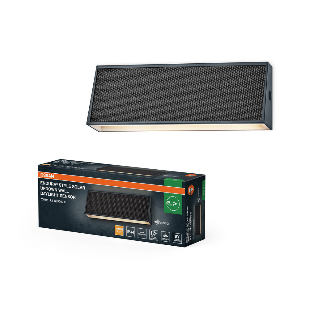 OSRAM ENDURA® STYLE SOLAR BRIGHT DAYLIGHT SENSOR Wandleuchte mit Bewegungsmelder IP54 Dunkelgrau