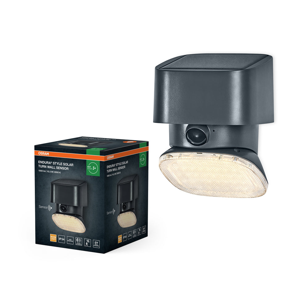 OSRAM ENDURA® STYLE SOLAR BRIGHT TURN SENSOR Applique murale Turn IP54 Gris foncé