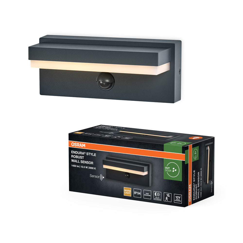OSRAM ENDURA® STYLE ROBUST Applique murale avec détecteur de mouvement IP54 gris foncé