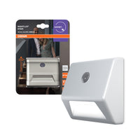 OSRAM LED NIGHTLUX Lampe d'escalier à piles, capteur de mouvement, capteur jour-nuit, blanc froid, 28,0 mm x 84,0 mm x 73,0 mm, blanc