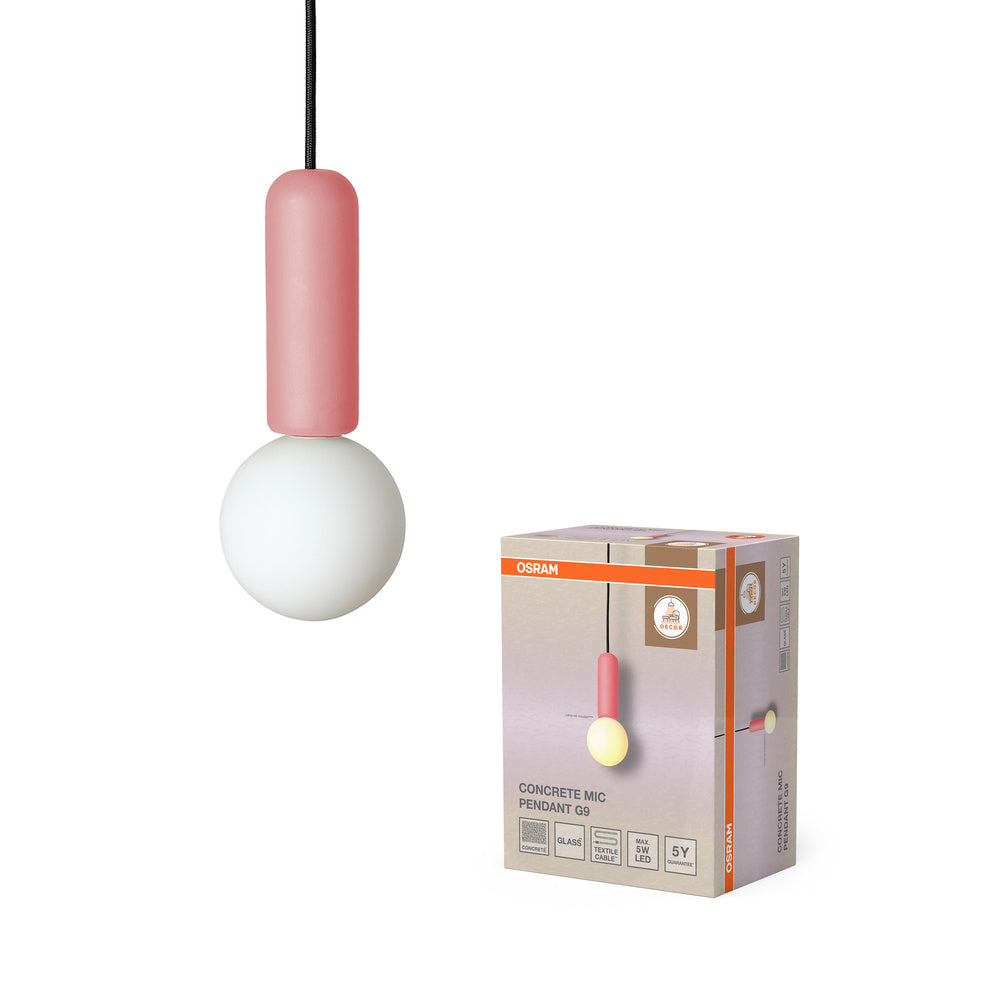 OSRAM Decor Concrete Mic Pendant 1XG9 Pink