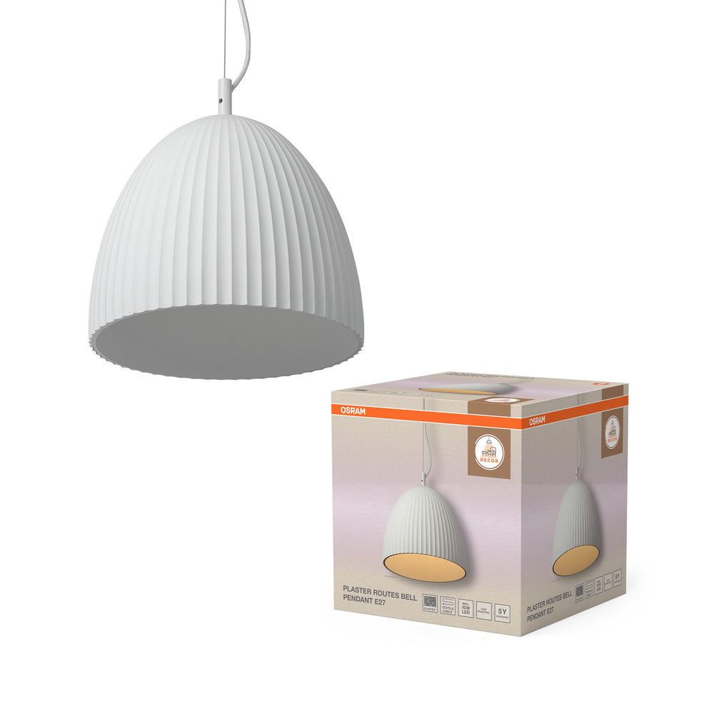 OSRAM Décor Plâtre Routes Cloche Suspension 1XE27 Blanc