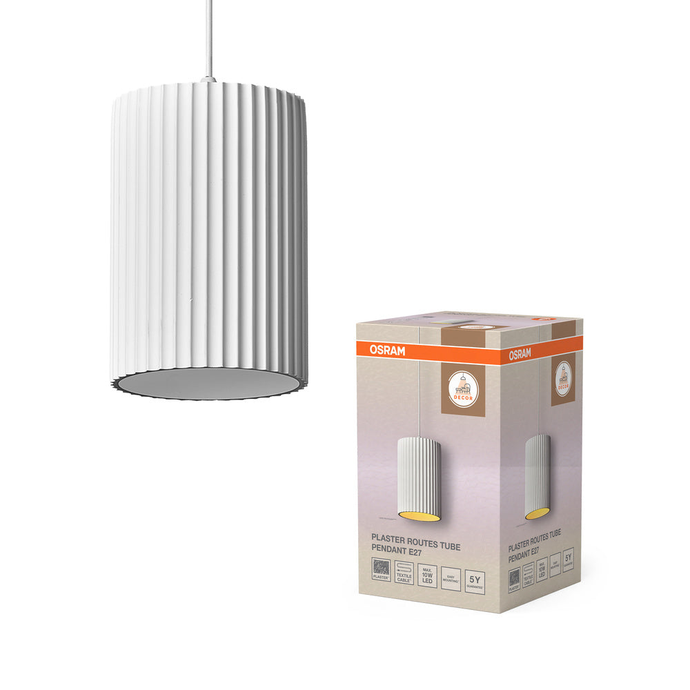 OSRAM Suspension Tube Décor Plâtre Itinéraires 1XE27 Blanc