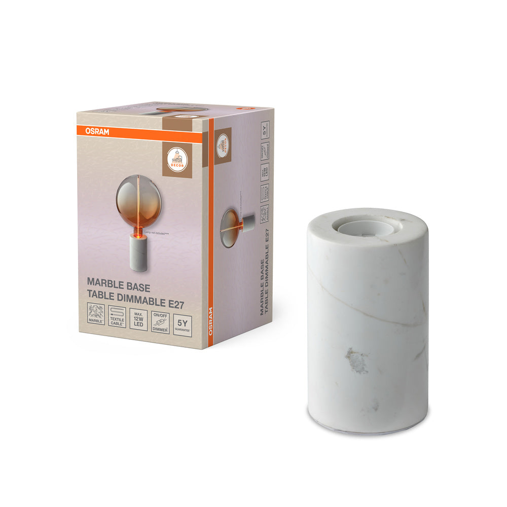 OSRAM Base de Table en Marbre Décoratif Dim E27 Blanc
