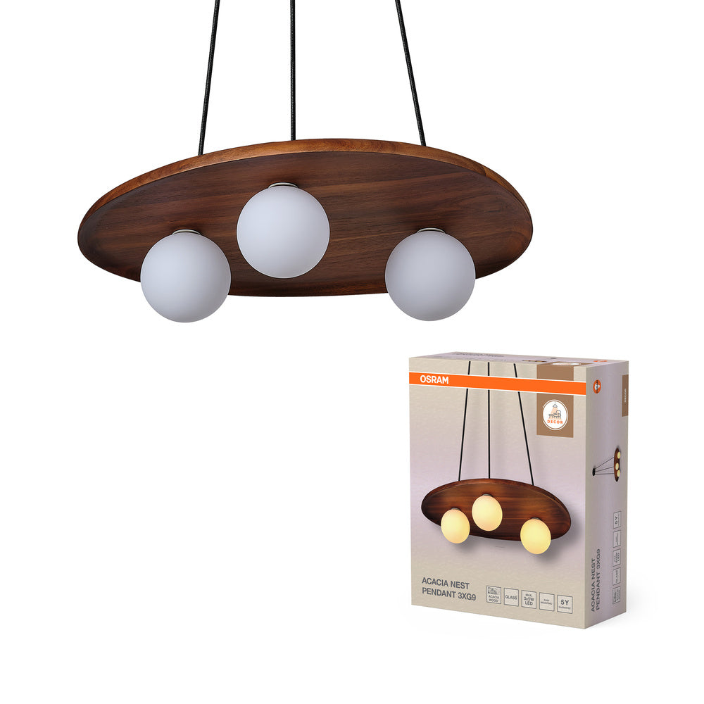 Decor Acacia Nest Pendant 1xG9 Brown