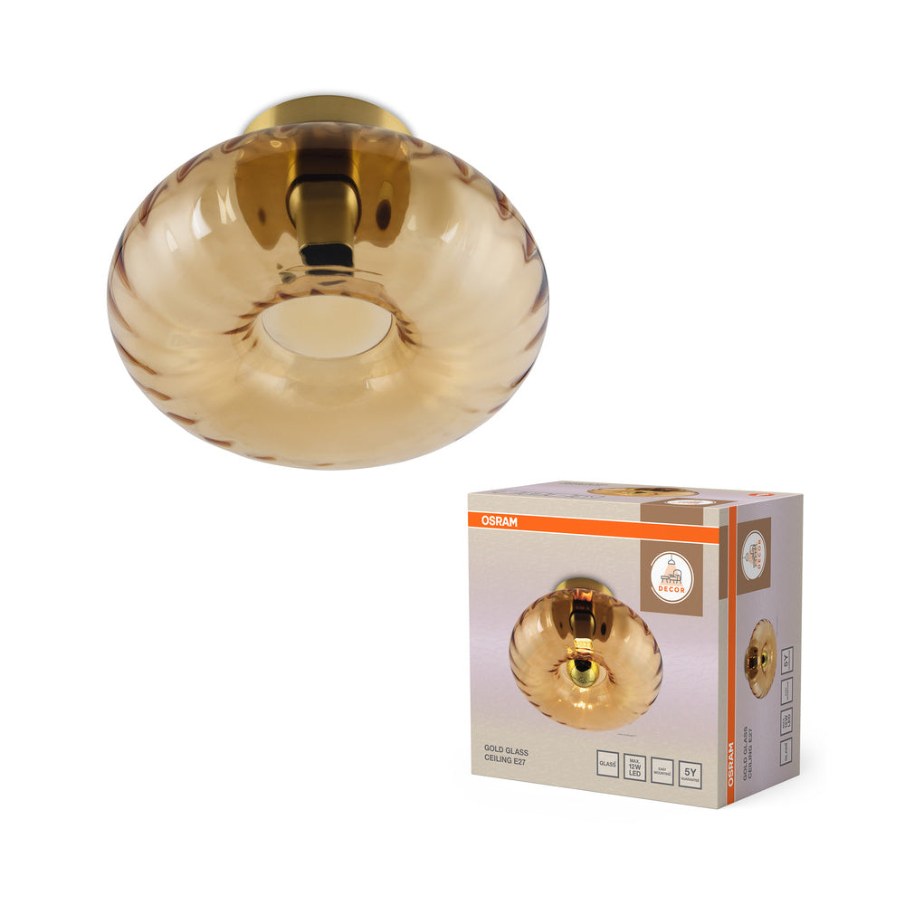 OSRAM Décor Verre Or Plafonnier E27 Or
