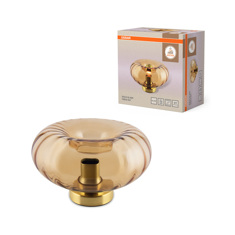 OSRAM Décor Verre Doré Lampe de Table E27 Or