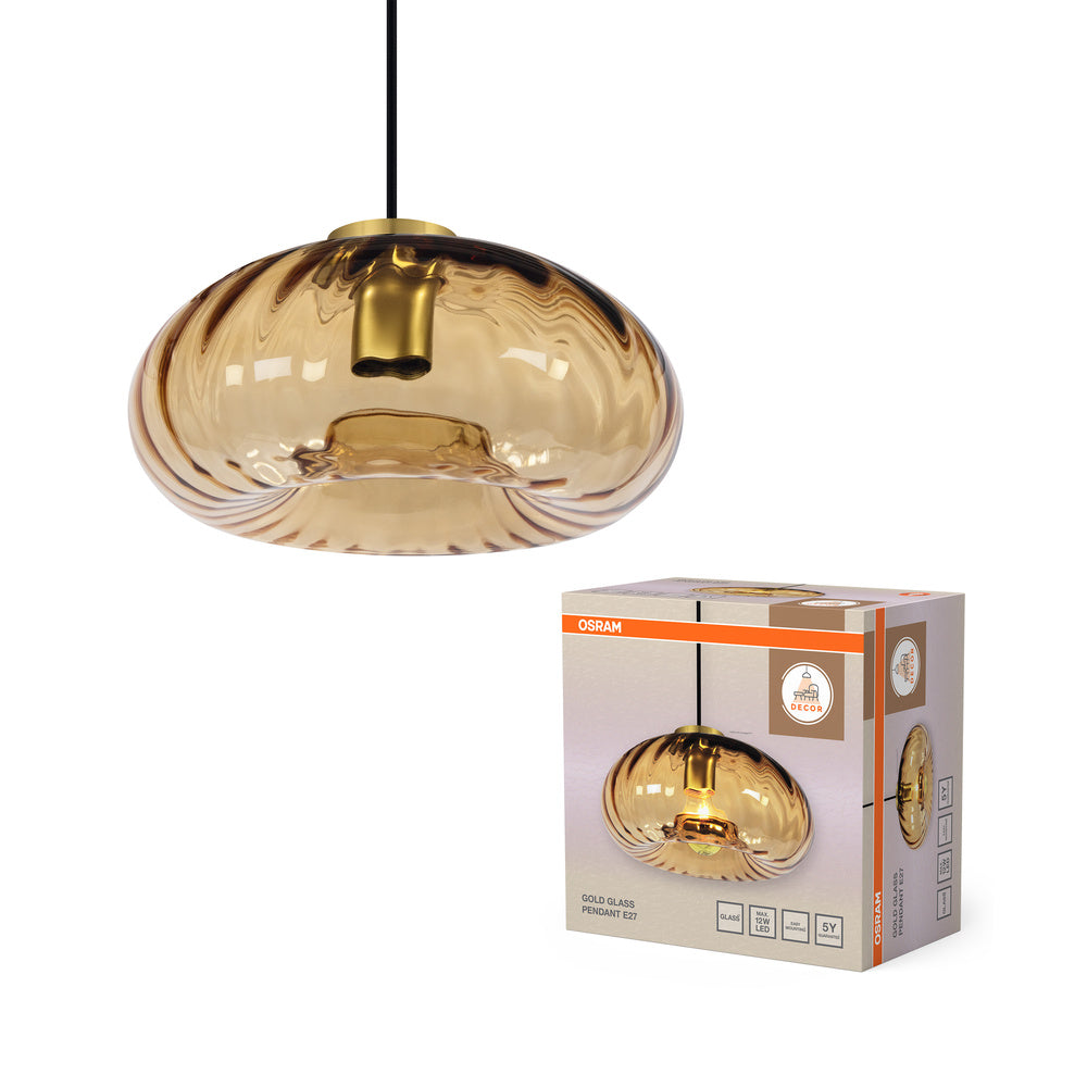 OSRAM Suspension en verre décoratif doré E27 Or