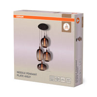 OSRAM Plaque de Suspension Aiguille Décor 4xE27 Gris Foncé