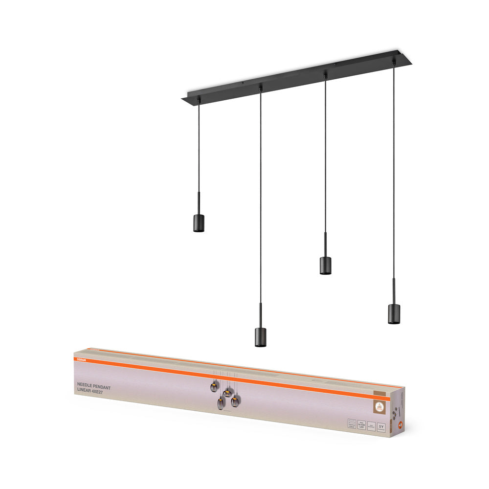 OSRAM DECOR Pendelleuchte Needle Linear 4xE27, dunkelgrau