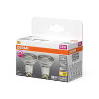 OSRAM Lampe réflecteur LED PAR16 dimmable avec culot GU10, blanc chaud (2700K), spot en verre, 3.7W, remplacement pour lampe réflecteur 35W, LED SUPERSTAR PAR16