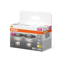 OSRAM Ampoules LED réflecteurs MR16 basse tension dimmables avec culot retrofit, remplacement 35 watts, GU5.3, réflecteur MR16, 2700 Kelvin, blanc chaud, verre clair, pack de 2