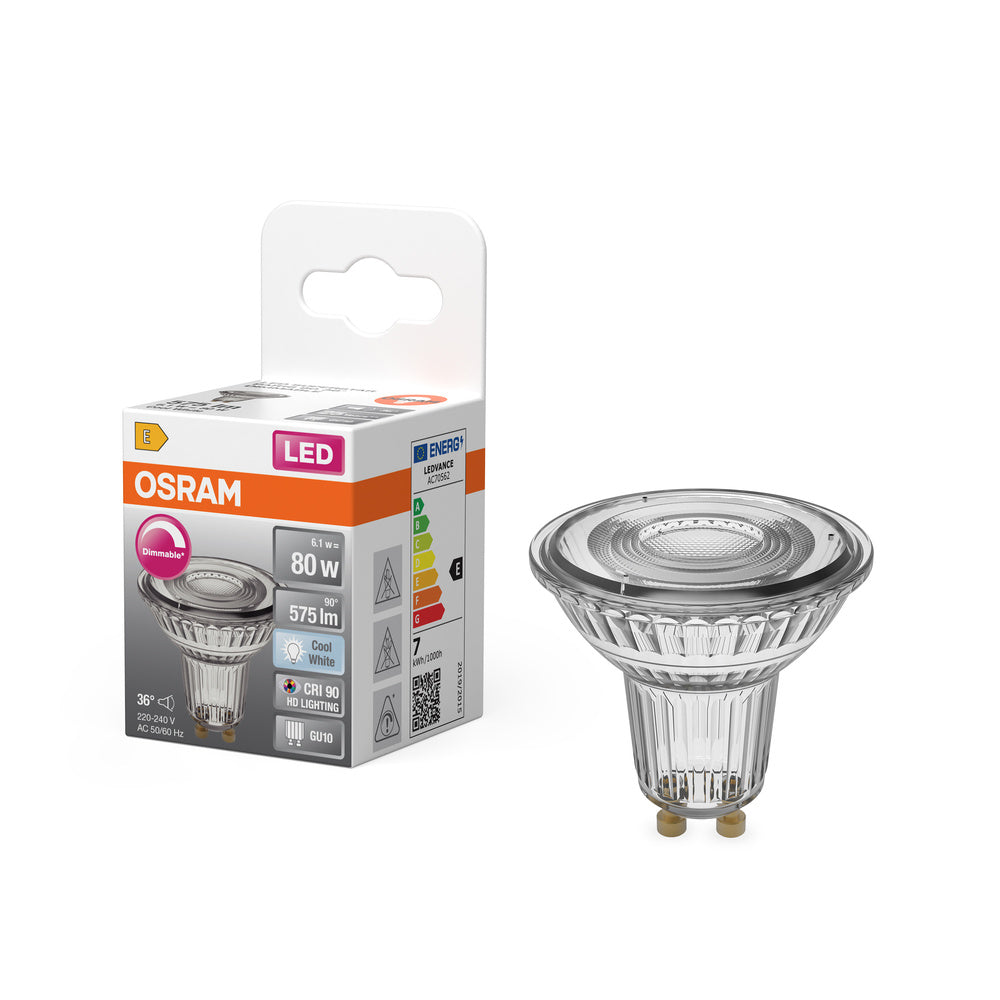 OSRAM LED Lampe LED SUPERSTAR PAR16 7W 940 GU10, 575 lm, 4000 K, blanc froid