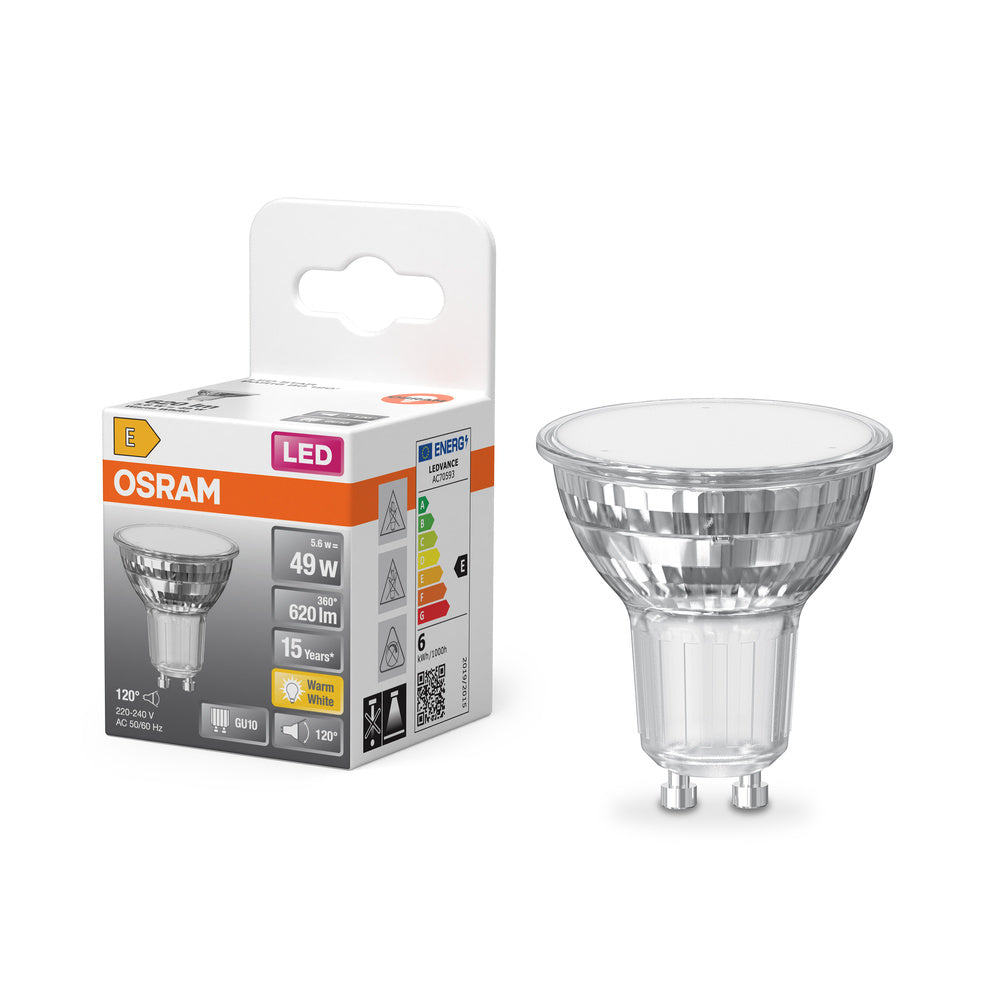 OSRAM LED Réflecteur Lampe LED STAR PAR16 6.9W 827 GU10 620lm, 620 lm, 2700 K, Blanc chaud