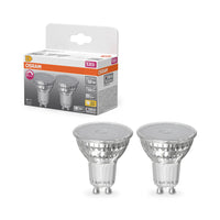 OSRAM Superstar ampoule réflecteur pour douille GU10, verre clair, blanc chaud (2700K), 350 lumens, remplacement pour ampoules classiques 50W, dimmable, pack de 2