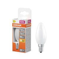 OSRAM Retrofit Classic B LED Lampe Kerzenform matt (ex 25W) 2,5W / 2700K Warmweiß E14