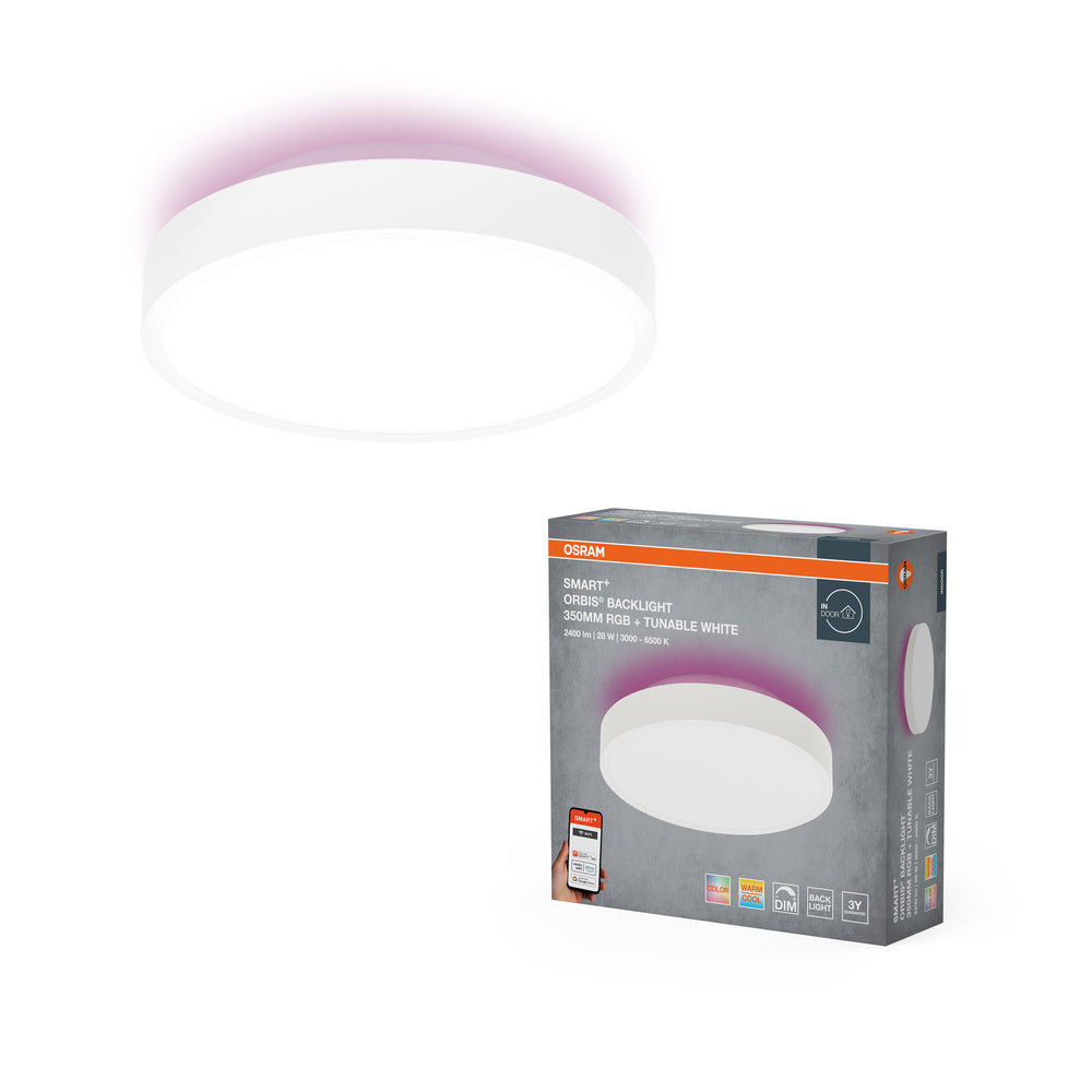 OSRAM Wifi SMART+ ORBIS BACKLIGHT LED Plafonnier RGBW multicolore 35cm Blanc réglable 28W / 3000-6500K blanc