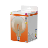 OSRAM lampes LED, forme classique boule, remplacement 40 watts, E27, G125, 2700 kelvin, blanc chaud, verre clair, paquet simple