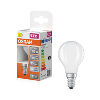 OSRAM Rétrofit Classic P LED Lampe mate (ex 40W) 4W / 4000K Blanc froid E14