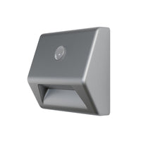 OSRAM LED NIGHTLUX Lampe d'escalier à piles, capteur de mouvement, capteur jour-nuit, blanc froid, 28,0 mm x 84,0 mm x 73,0 mm, gris