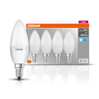 OSRAM LED Base Lampe LED forme bougie mate (ex 40W) 5,5W / 4000K blanc froid E14 pack de 4