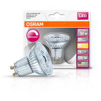 Lampe à réflecteur LED OSRAM | Culot : GU10 | Blanc chaud | 2700K | 5,50 W | Remplacement pour lampe à réflecteur 50W | pas pertinent | LED SUPERSTAR PAR16