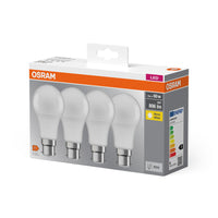 Lampe LED OSRAM LED BASE CLASSIC A Lampe LED 8W 827 Frosted B22d, 806 lm, 2700 K, blanc chaud, lot de 4