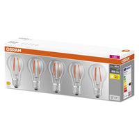 Lampe à culot LED OSRAM Classic (ex 60W) 7W / 2700K pack de 5 E27