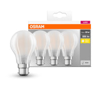 OSRAM LED Lampe LED BASE CLASSIC A LED Lampe 6.5W 827 Frosted B22d, 806 lm, 2700 K, Warmweiß, 3er Pack