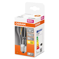 OSRAM LED Lampe LED Retrofit CLASSIC A 2.5W 827 Clear E27, 250 lm, 2700 K, Warmweiß