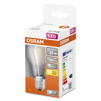 Lampe LED OSRAM LED Retrofit CLASSIC A 2,5W 827 Frosted E27, 250 lm, 2700 K, blanc chaud
