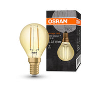 Lampe LED OSRAM VINTAGE 1906® LED CLASSIC P 2,5 W 824 Gold E14, 220 lm, 2400 K, lumière chaude et confortable