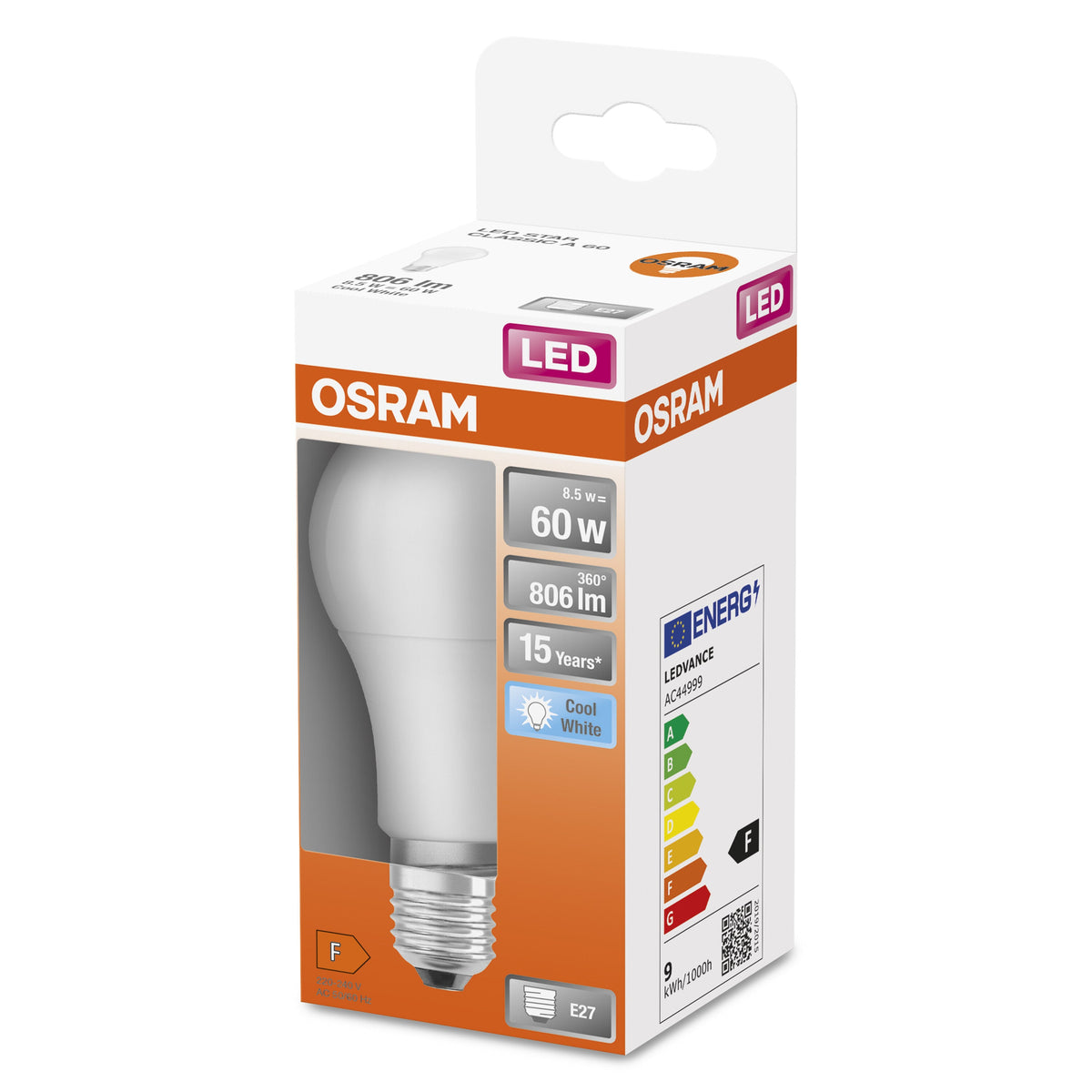 OSRAM LED Star Lampe LED mate (ex 60W) 8,5W / 4000K blanc froid E27