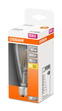 Lampe LED OSRAM LED Retrofit CLASSIC ST 4W 827 Clear E27, 470 lm, 2700 K, blanc chaud