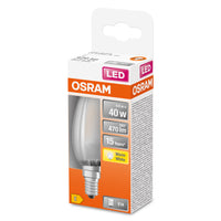 OSRAM Retrofit Classic B LED Lampe Kerzenform matt (ex 40W) 4W / 2700K Warmweiß E14