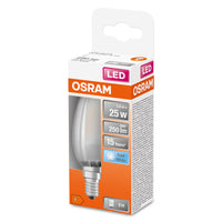 OSRAM Retrofit Classic B ampoule LED forme bougie mate (ex 25W) 2,5W / 4000K blanc froid E14