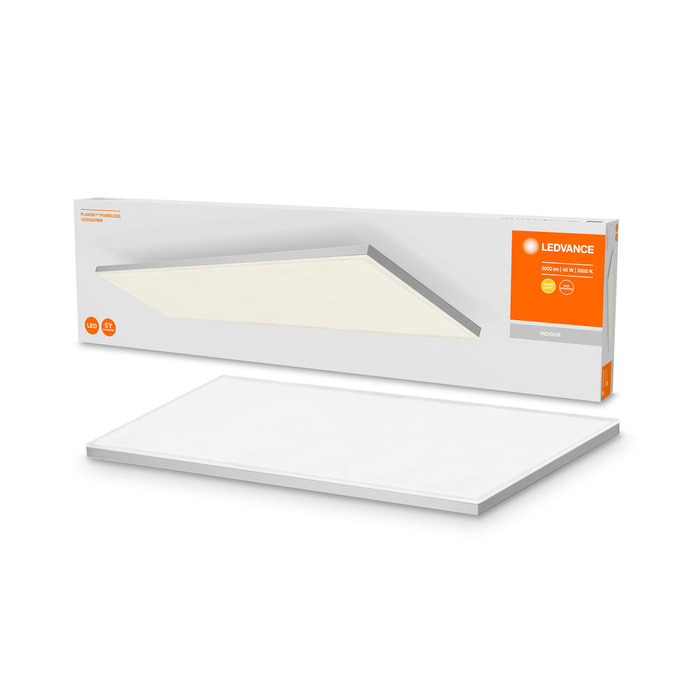 LEDVANCE LED PLANON FRAMELESS applique et plafonnier, panneau lumineux sans cadre pour usage intérieur, blanc chaud (3000K), 40W, 1200mm x 300mm