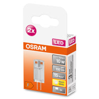 OSRAM LED Stiftsockellampe PIN 12 V 0.9W 827 Clear G4 2er Pack, 100 lm, 2700 K, Warmweiß