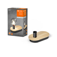 LEDVANCE DECOR Wood Lampe de table USB, noir/bois, E27