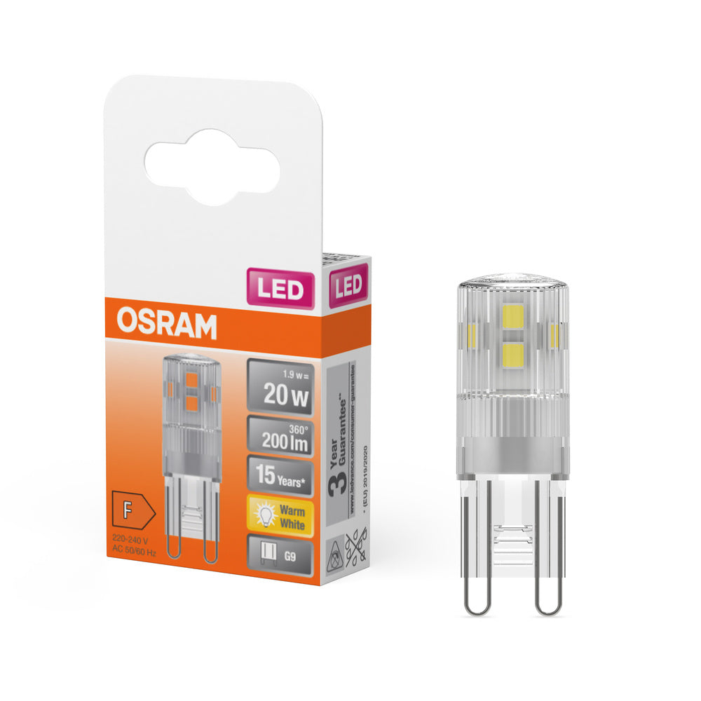 OSRAM LED PIN 20 300° 1.9W 827 Clear G9