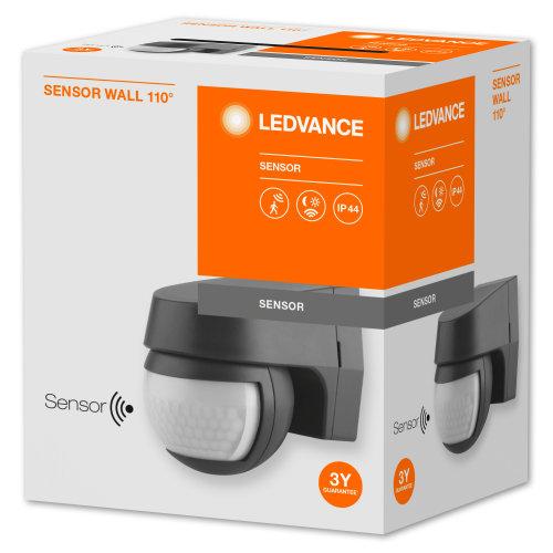 LEDVANCE Sensor Capteur de mouvement et de lumière mural 110 degrés gris foncé