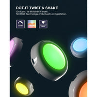 OSRAM Bluetooth SMART DOT-IT TWIST & SHAKE, wiederaufladbarer Dot, White Noise Funktion, RGBW, 4000K
