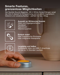 OSRAM Bluetooth SMART DOT-IT TWIST & SHAKE, rechargeable, fonction bruit blanc, RGBW, 4000K