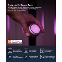 OSRAM Bluetooth SMART DOT-IT TWIST & SHAKE, wiederaufladbarer Dot, White Noise Funktion, RGBW, 4000K